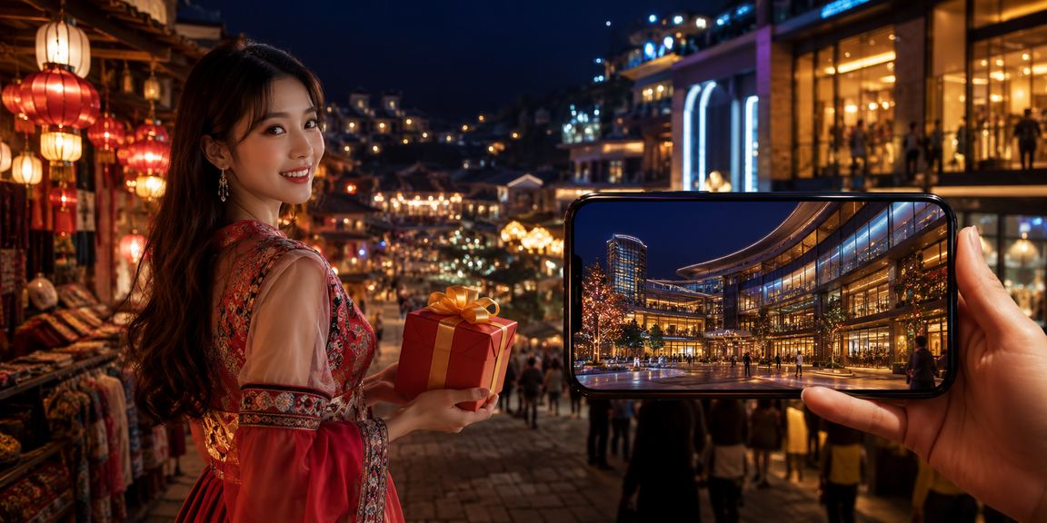 Người dùng tại chợ đêm Sa Pa sử dụng điện thoại để trải nghiệm casino di động an toàn